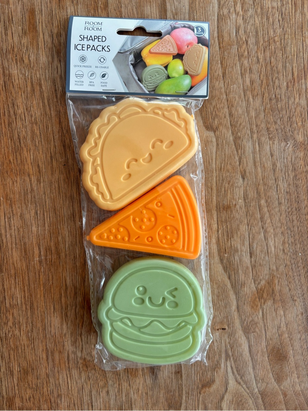 Ice Packs Taco Pizza and Burger Cute Kawaii style for lunchboxes or coolers - Picture 3 of 6